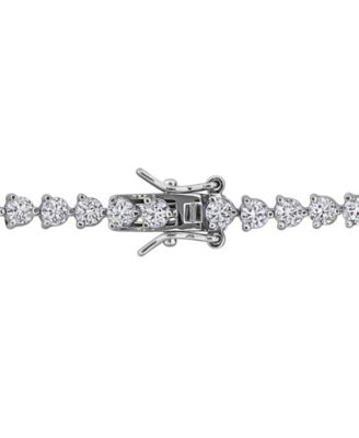 Sapphire (3-1/2 ct. t.w.) and White Sapphire (4-7/8 ct. t.w.) Tennis Bracelet in Sterling Silver