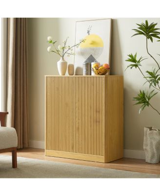  31.5" Modern Wavy Sideboard Cabinet with Curved Design, 2 Doors.