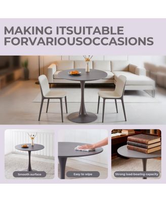 31.5" Gray Tulip Dining Table for 2-4 People