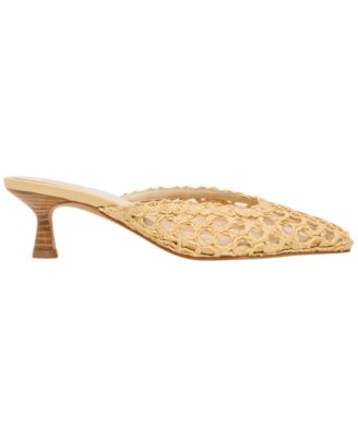 Women's Cleo Loop Raffia Kitten Heel Mule Pumps