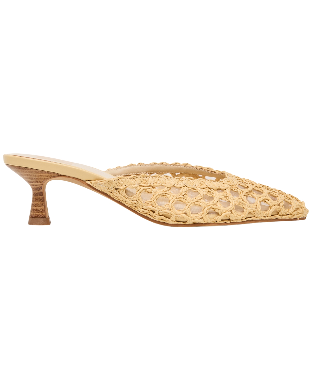 Dolce Vita Women's Cleo Loop Raffia Kitten Heel Mule Pumps