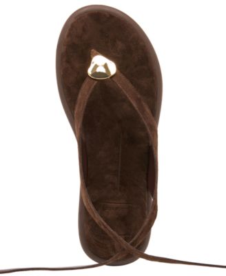 Women's Judy Lace-Up Ankle Wrap Embellished Flat Sandals