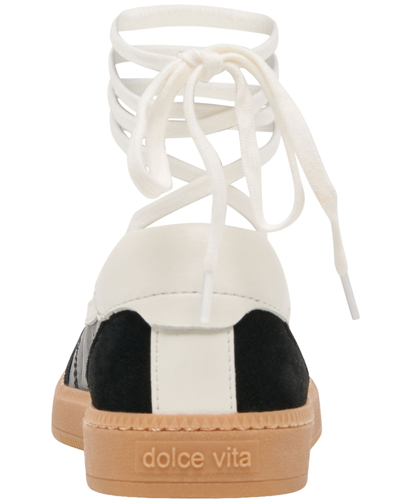 Женские кроссовки Dolce Vita Nyomie Lace-Up Ankle-Wrap, цвет: Чёрный кожаный — фото 3