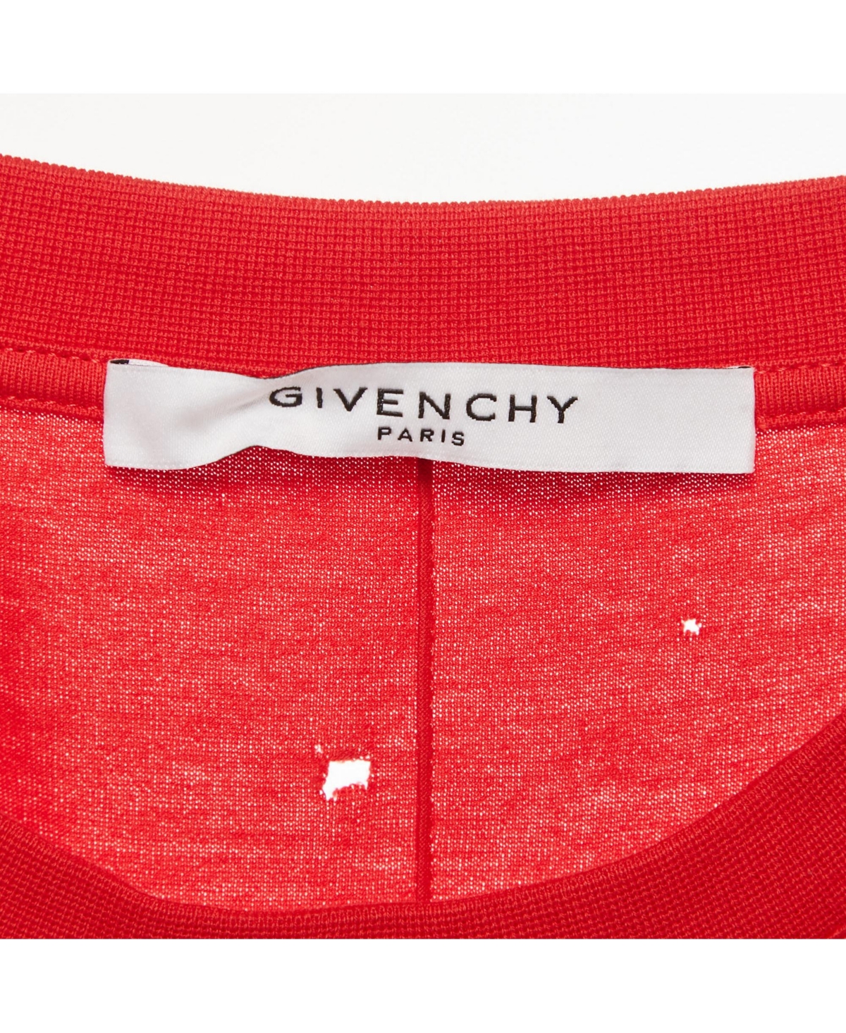Pre-Owned Givenchy Men's Red Distressed Cotton Half Sleeve T-Shirt