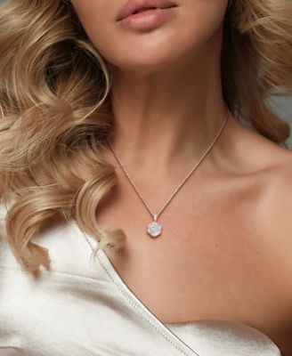 Moissanite (2-1/5 ct. t.w.) Cluster Pendant Necklace in Sterling Silver