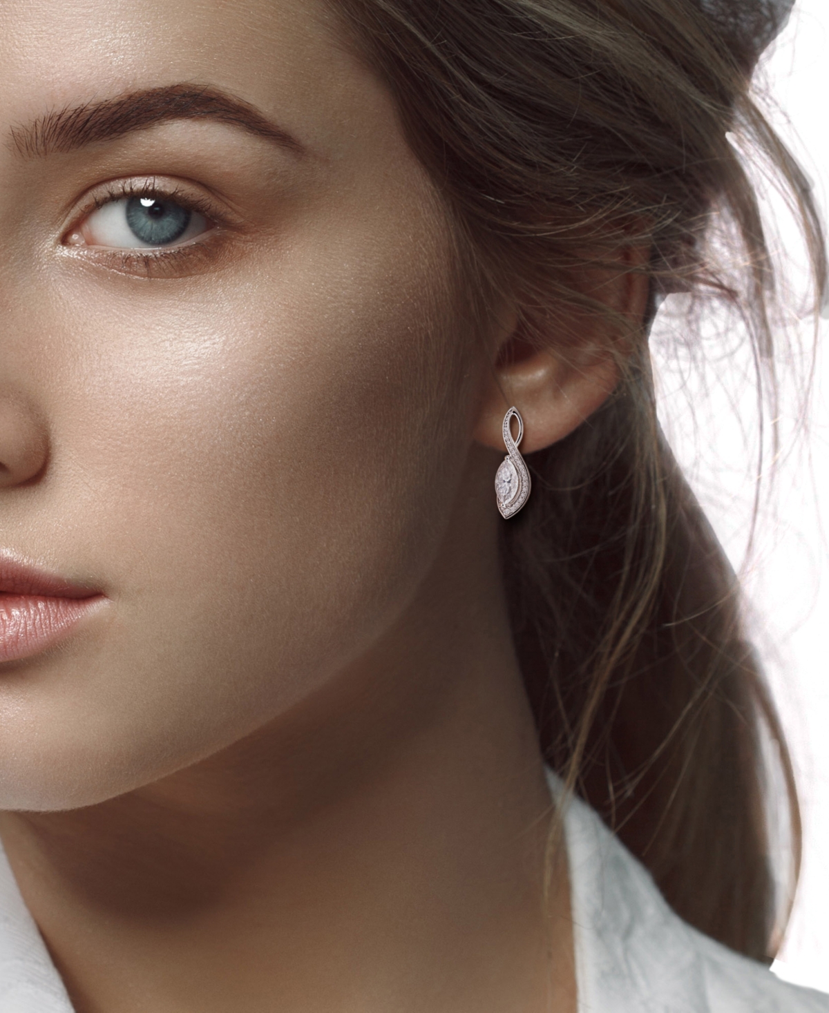 Macy's Moissanite (2-1/5 ct. t.w.) Drop Earrings in Sterling Silver