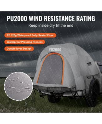 5.5'-6' Truck Bed Tent, Double Layer Pickup Truck Tent with Rain Layer and Carry Bag, PU2000mm Waterproof, Fits 2-3 Person