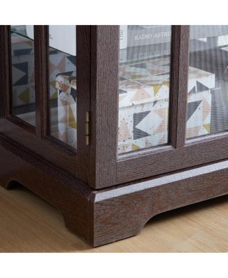 Curio Display Cabinet with Glass Doors and Adjustable Shelves