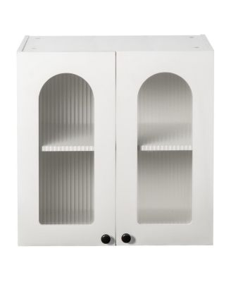 Wall Cabinet with Arched Glass Door and Adjustable Shelves