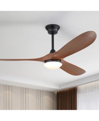 60-inch Modern Black 3-blade Ceiling Fan Light With Remote Control Supports Mobile Phone Connection And Voice Function