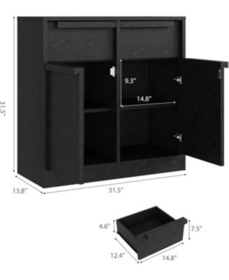 31.5" Sideboard Buffet Cabinet with 2 Drawers, Modern Coffee Bar Storage Cabinet