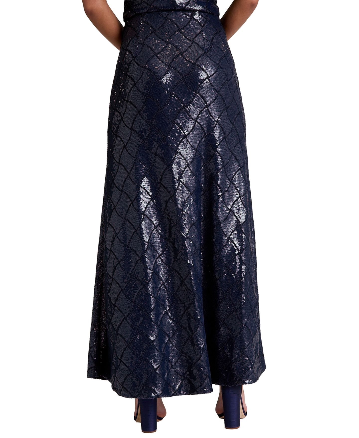 Женская юбка Muse Sequin A-Line Maxi, цвет: Тёмно-синий — фото 3