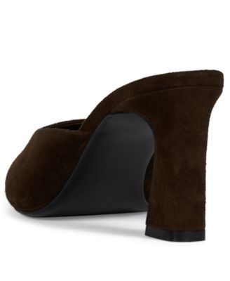 Unamused Block-Heel Pointed-Toe Mules