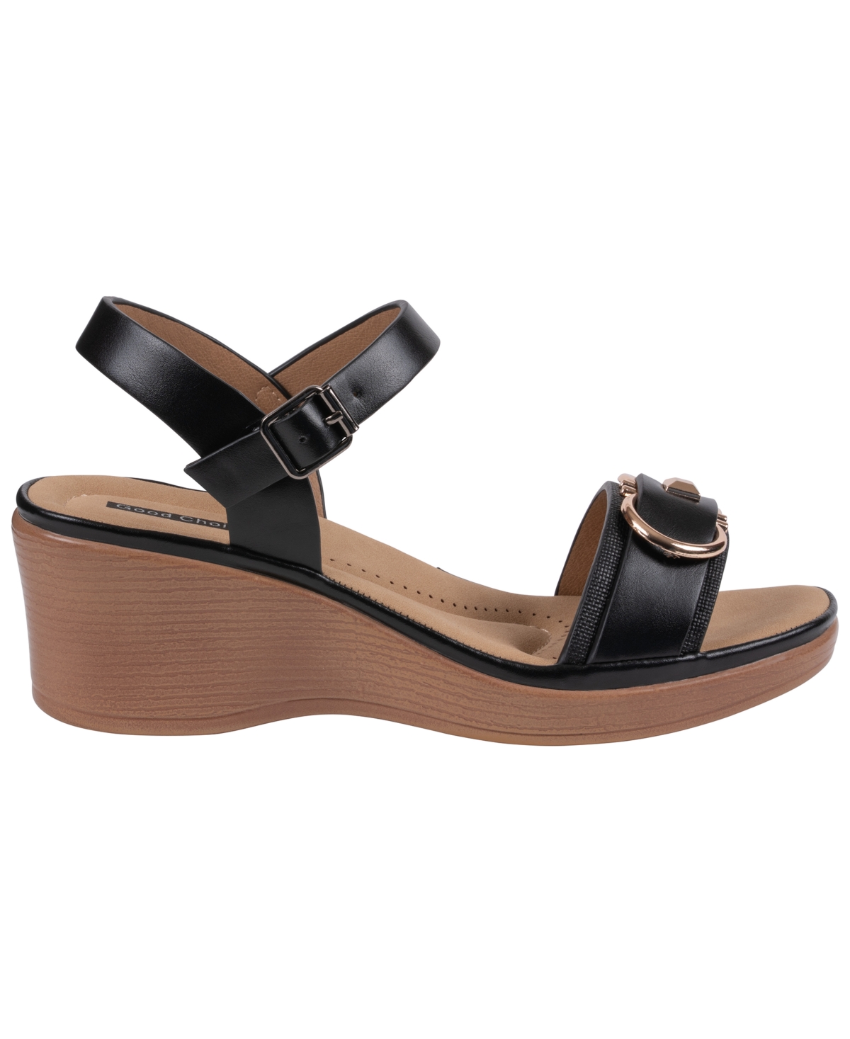 Gc Shoes Women's Nava Hardware Round Toe Wedge Sandals