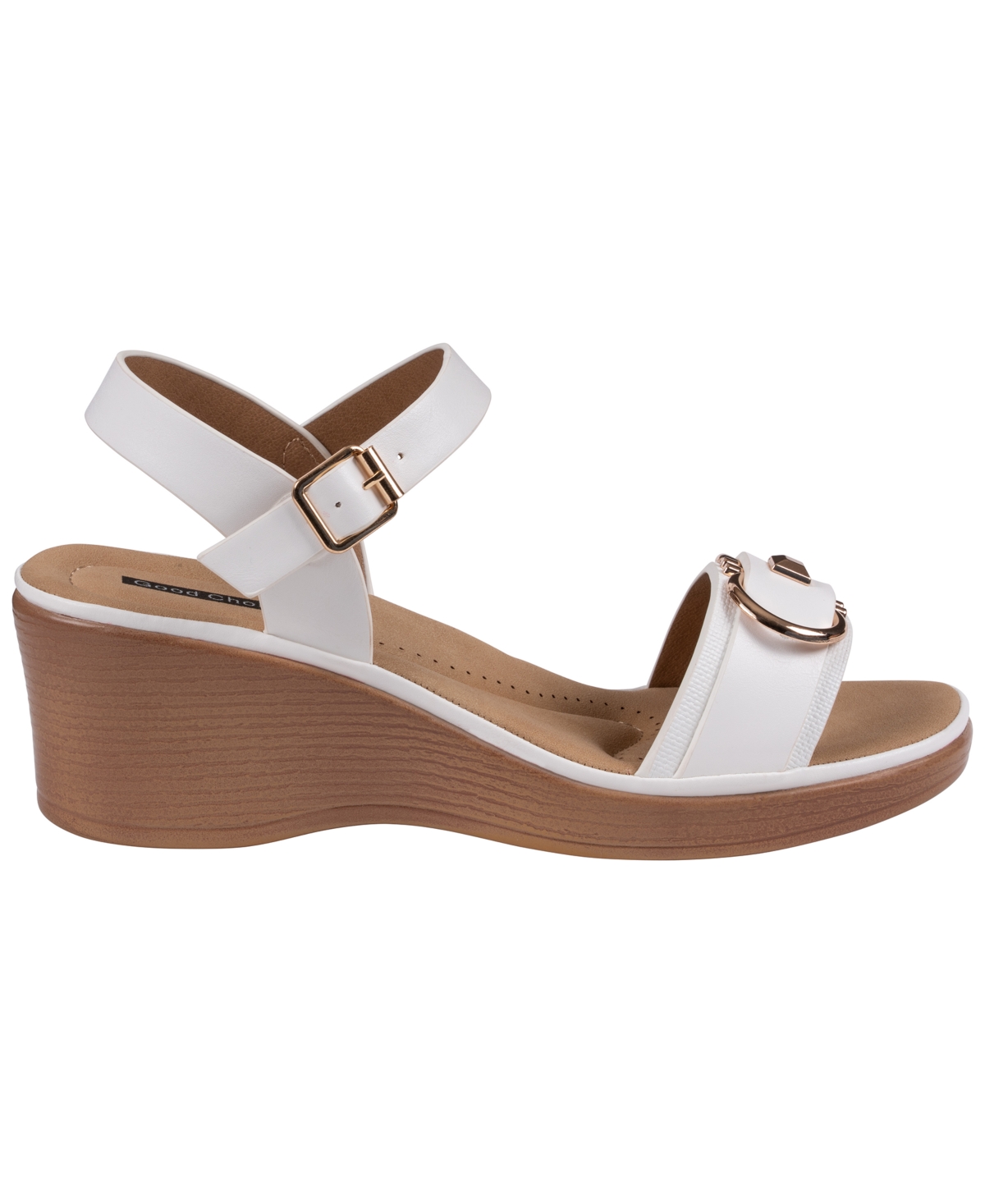 Gc Shoes Women's Nava Hardware Round Toe Wedge Sandals