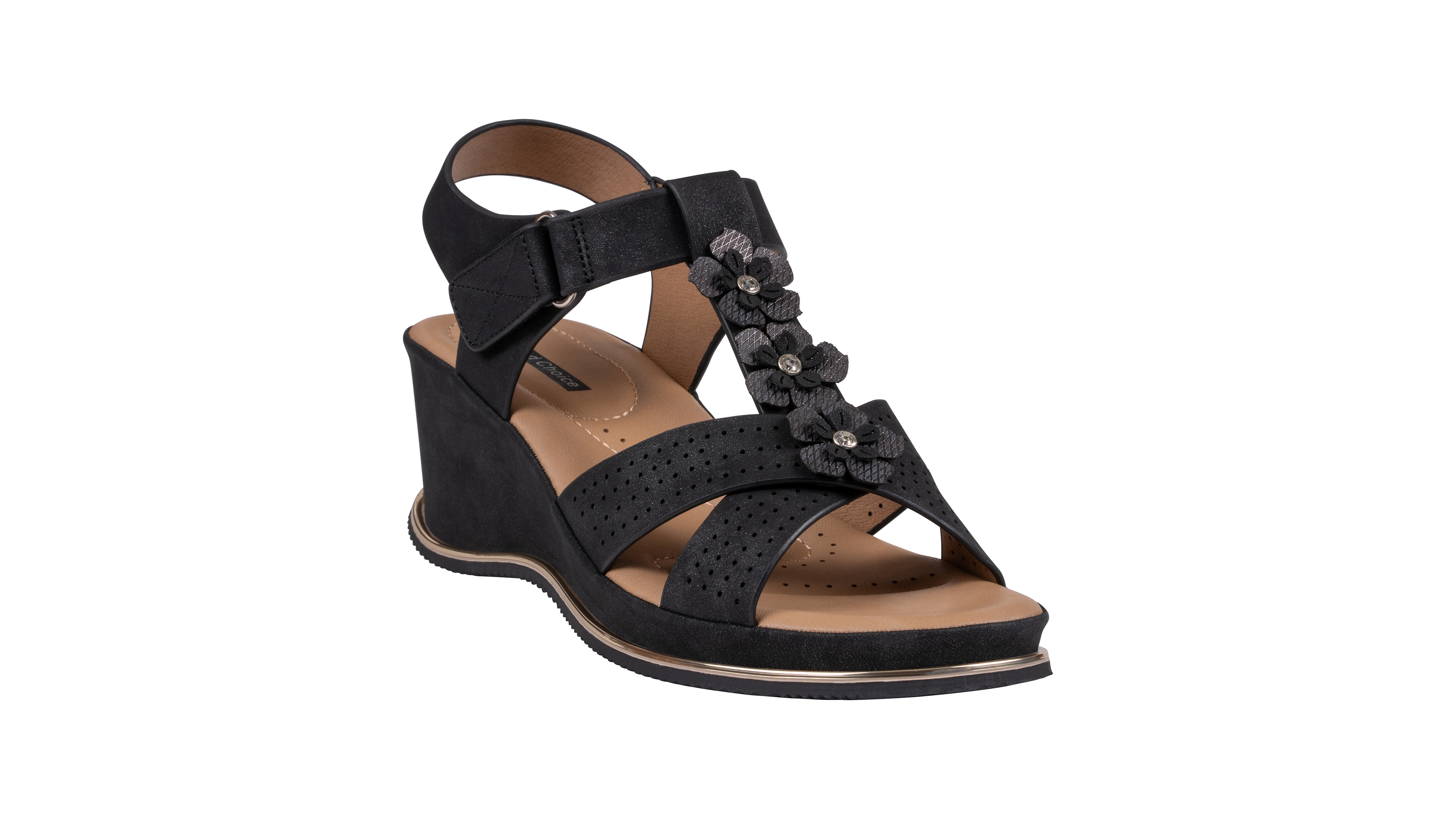 Gc Shoes Women's Miko Floral Round Toe Wedge Sandals