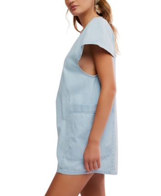 Women's Free Fall V-Neck Denim Romper