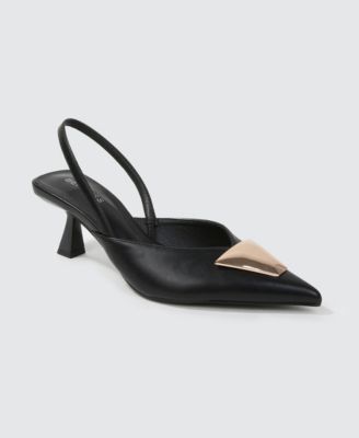 Cielo Slingback Pumps with Gold-ToneTrapezoid Accent