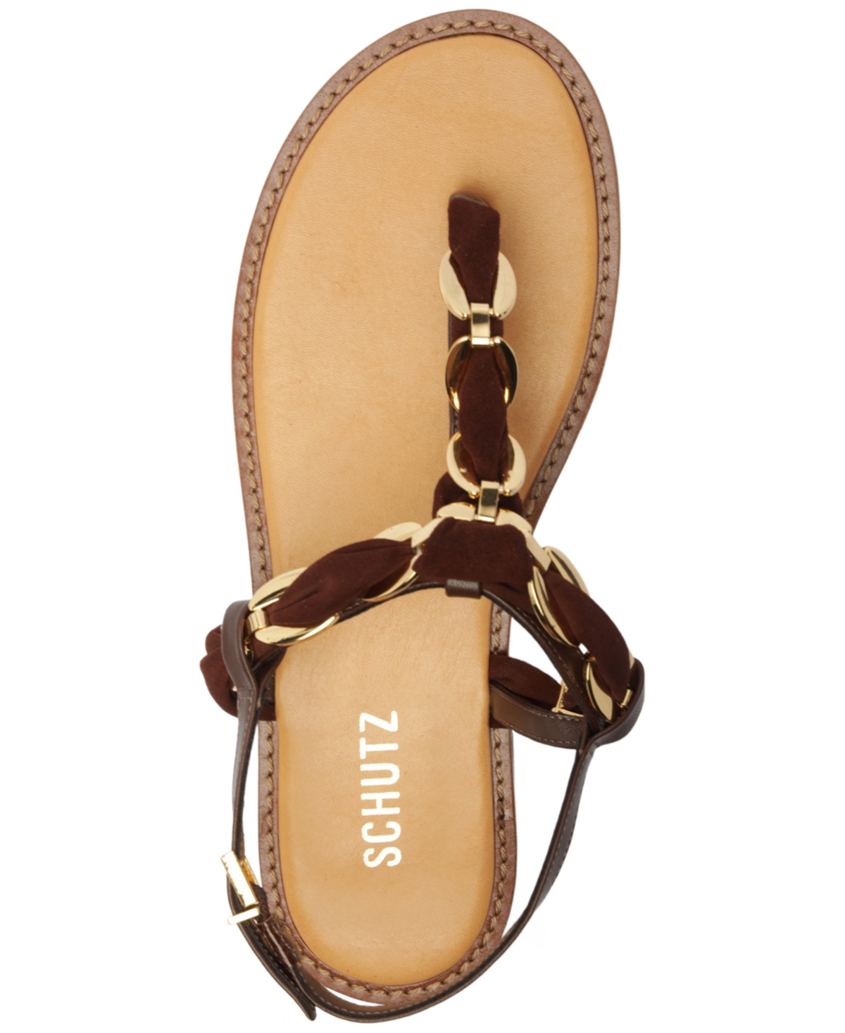 Schutz Women's Camellia Round Toe Flat Sandals