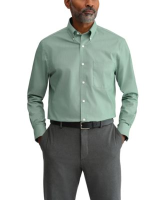 tommy hilfiger green dress shirt Men's Regular Fit Wrinkle Resistant Stretch - Pine inv-69