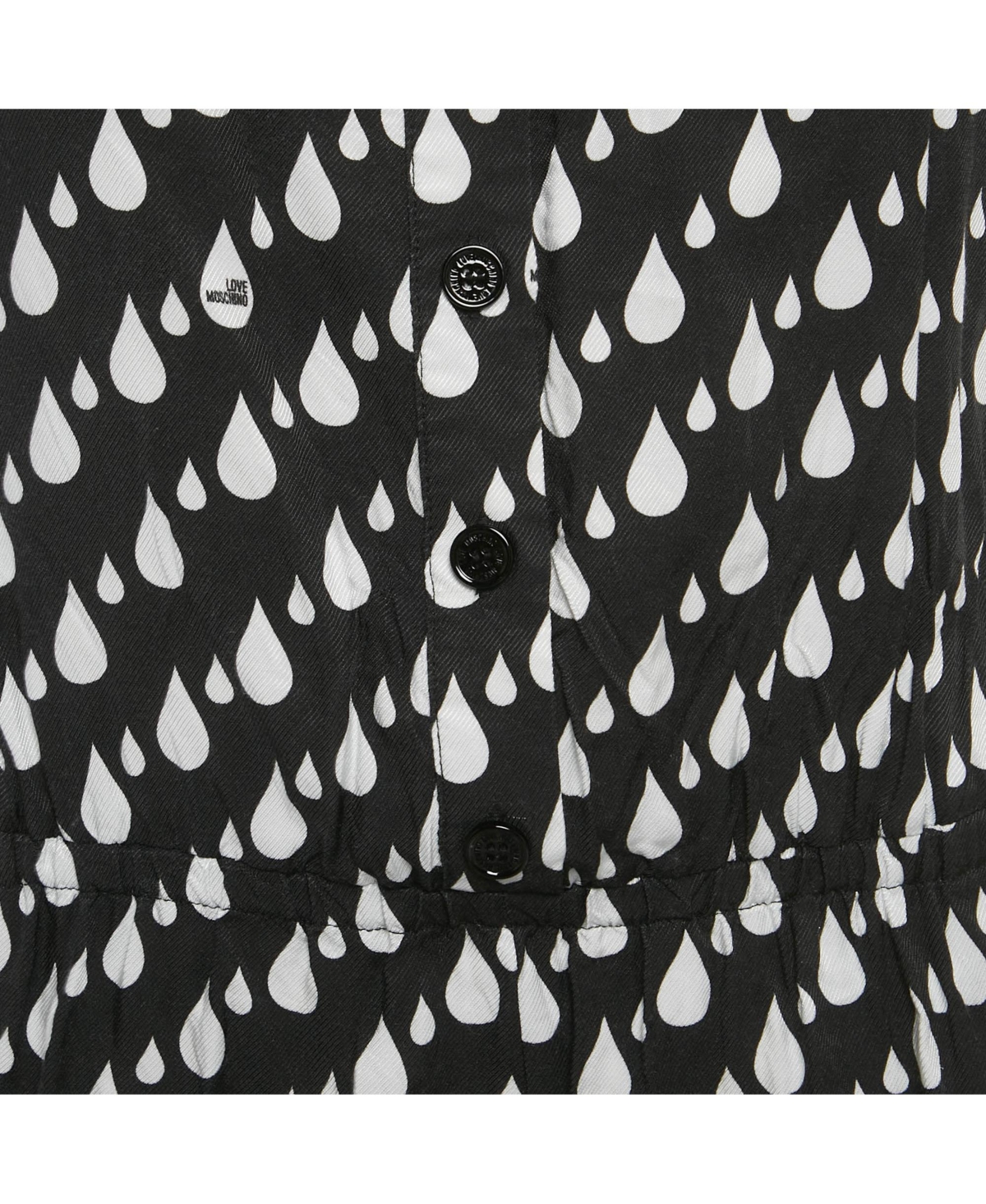 Pre-Owned Love Moschino Women's Black Drop Print Short Sleeved Playsuit