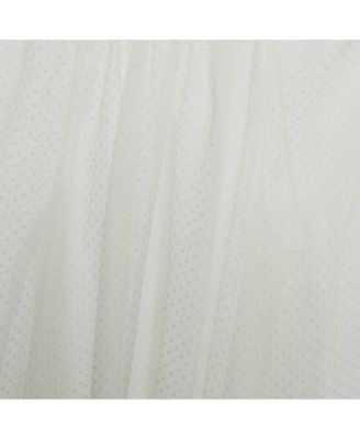 Women's White Plumetis Chiffon Pleated Hem Blouse