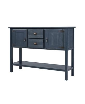 Solid Wood Sideboard Console Table with 2 Drawers & Cabinets
