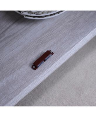 Elegant sideboard with 2 acrylic mirrored doors, laminate & MDF