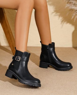 Shane Chelsea Booties with Buckled Strap Detail