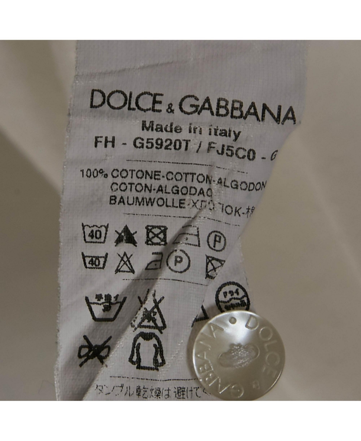 Pre-Owned Dolce & Gabbana Men's White Cotton Half Sleeve Shirt