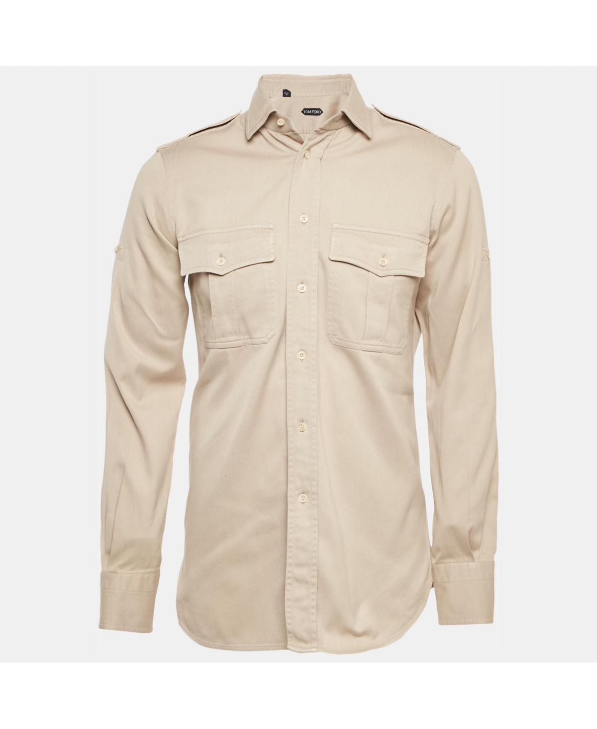 Pre-Owned Tom Ford Men's Beige Cotton Long Sleeve Shirt