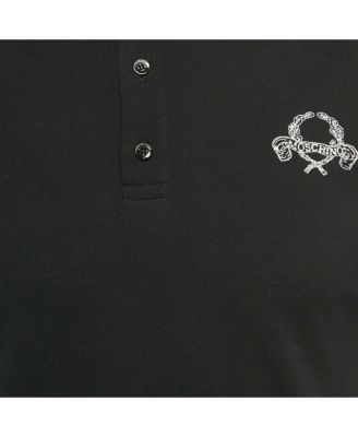Men's Couture Black Embroidered Cotton Polo T-Shirt