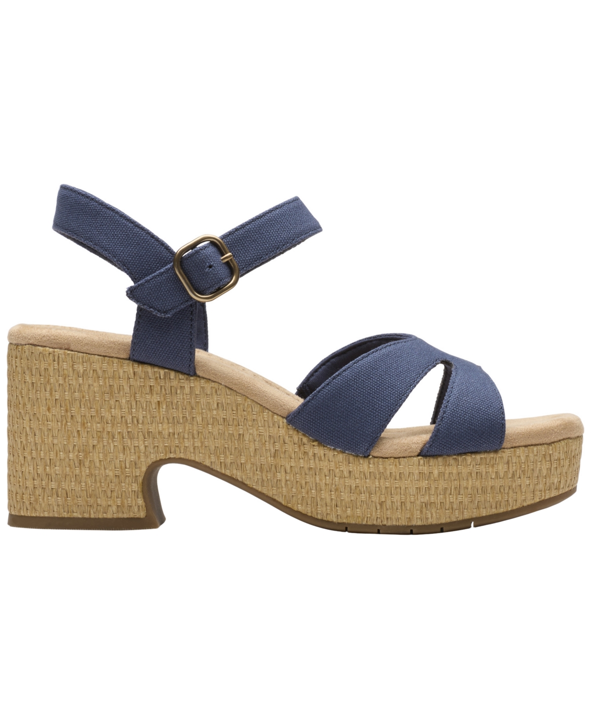 Clarks Women's Nerisa Twist Round Toe Wedge Sandals