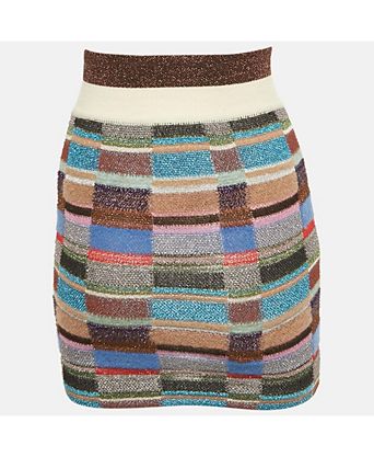 Women's Multicolor Lurex Knit Mini Skirt