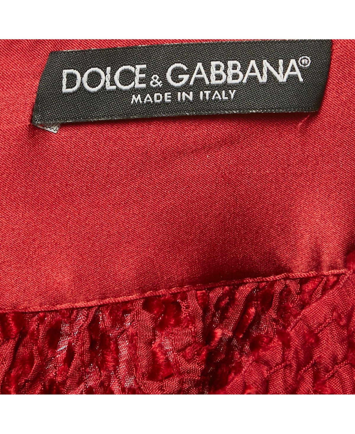 Pre-Owned Dolce & Gabbana Women's Red Swiss Dots Silk Flared Mini Skirt