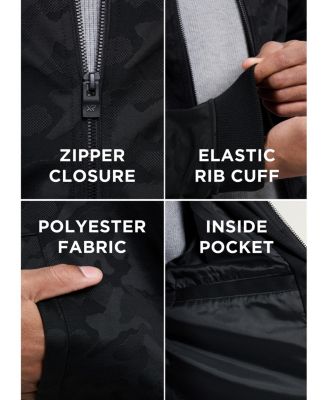 Men's Jacquarded Camouflage Bomber Jacket