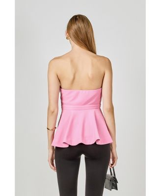 Women's Strapless Flared Top