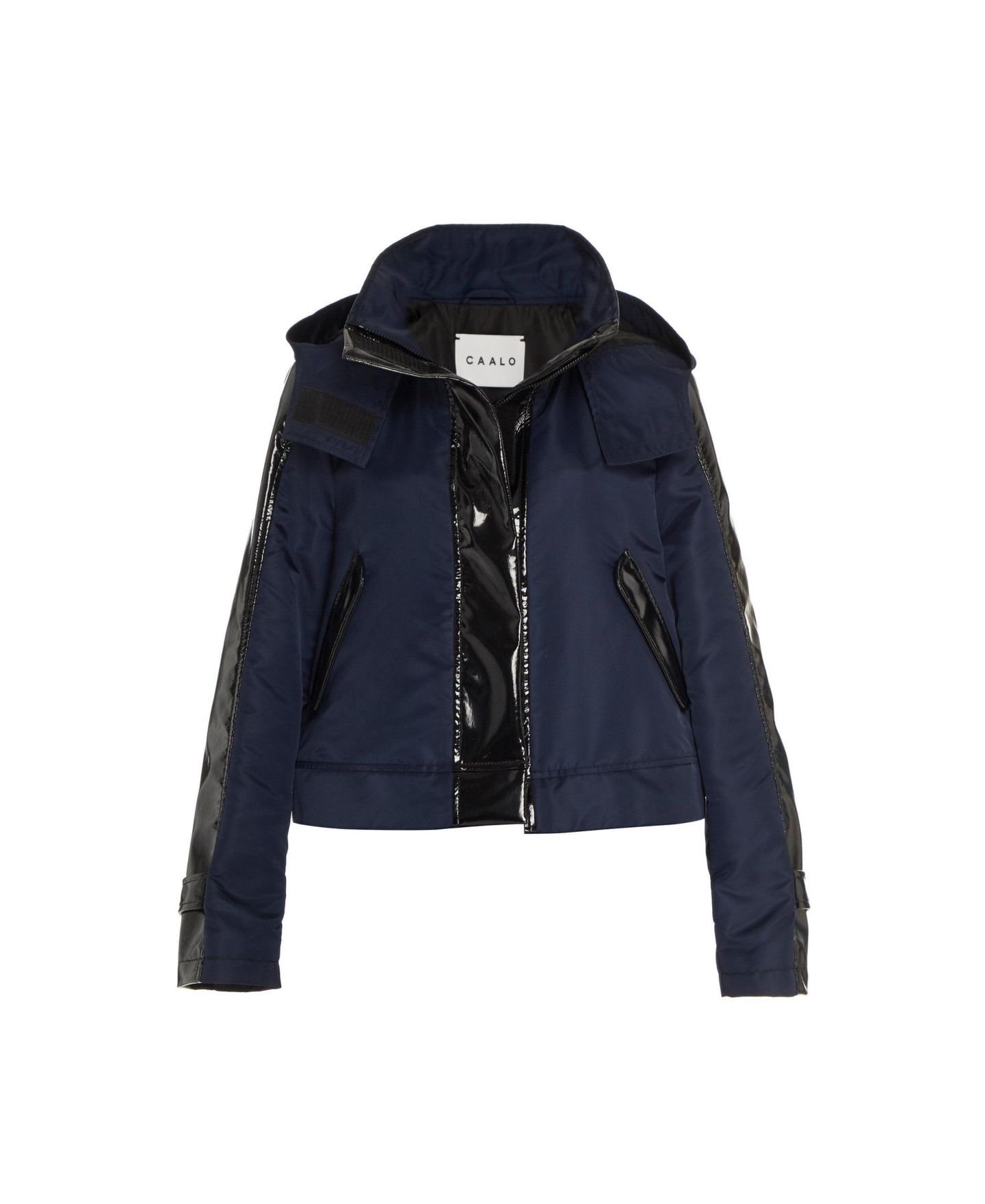 Женские куртки CAALO Water-Resistant Cropped Raincoat, цвет: Тёмно-синий чёрный — фото 5