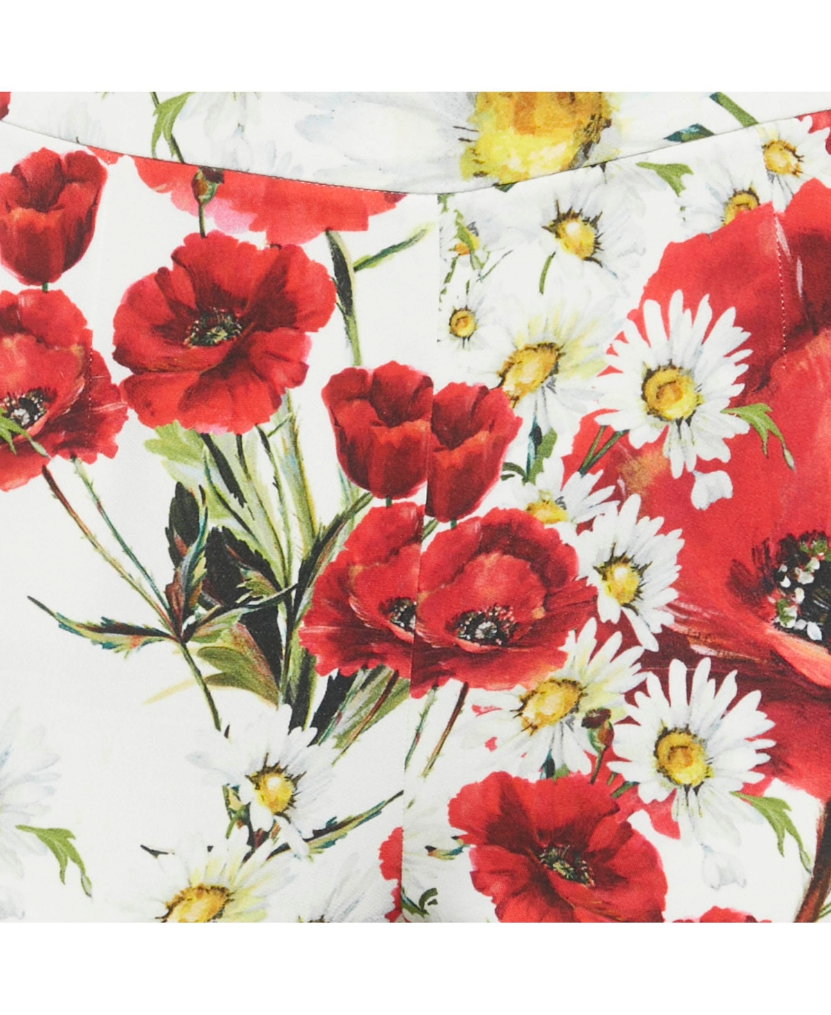 Pre-Owned Dolce & Gabbana Women's White Floral Print Crepe Trousers