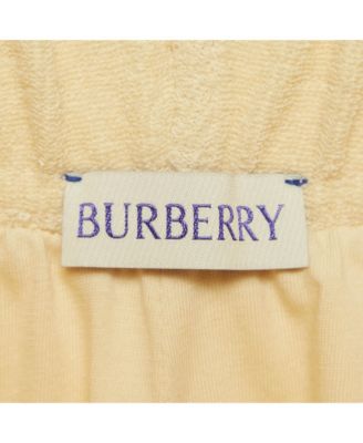 Women's Cream Terry Drawstring Wide Leg Pants