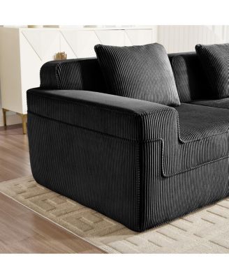 Modular 3 Seat Boneless Sofa, Cloud Sectional Couch with Deep Seat