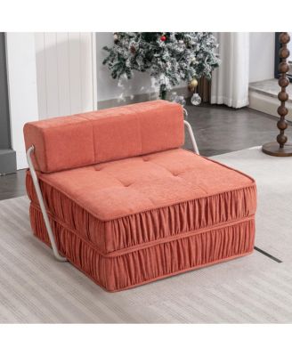  Orange Folding Sofa, Futon Sleeper Chair, Convertible Chair & Mattress