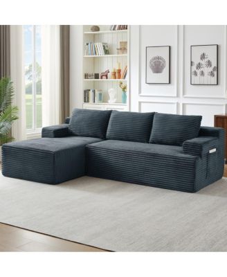 Streamdale L-Shaped Cloud Sectional Sofa, Deep Seat, Modular Sleeper, Dark Gray