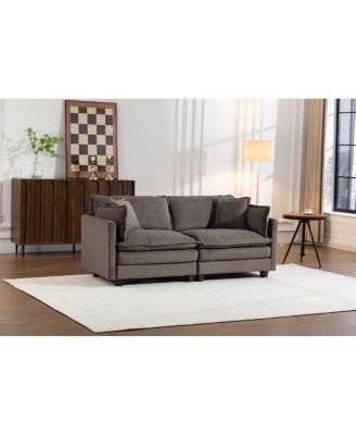 Streamdale Modern 2-Seat 78.74" Sectional Sofa with Waist Pillows and Chaise Lounge