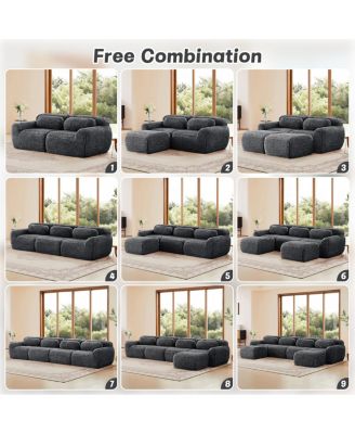 Streamdale L-shaped Plush Modular Sectional Sofa, Dark Gray