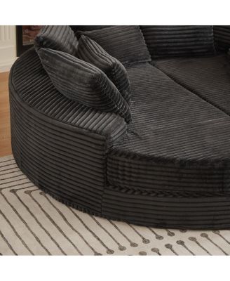 Streamdale Corduroy Oversized Recliner, Converts to 2 Recliners, Sofa Bed, Neck Pillow