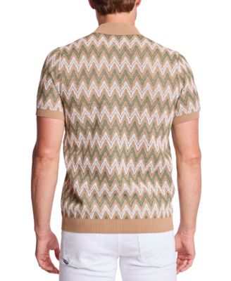 Men's Zig Zag Print Polo Shirt