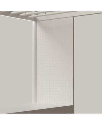  White full size bunk bed with twin size, LED light and charging socket