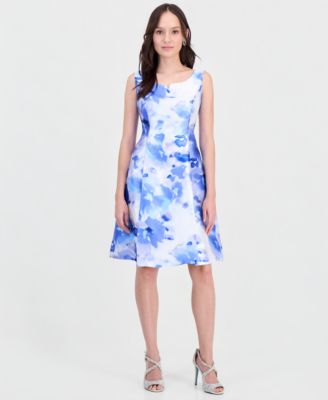 Petite Printed Sleeveless A-Line Dress