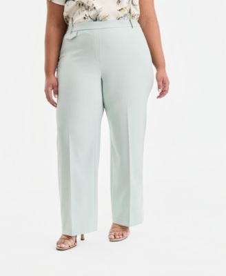 Plus Size Pull-On Flap-Pocket Pants